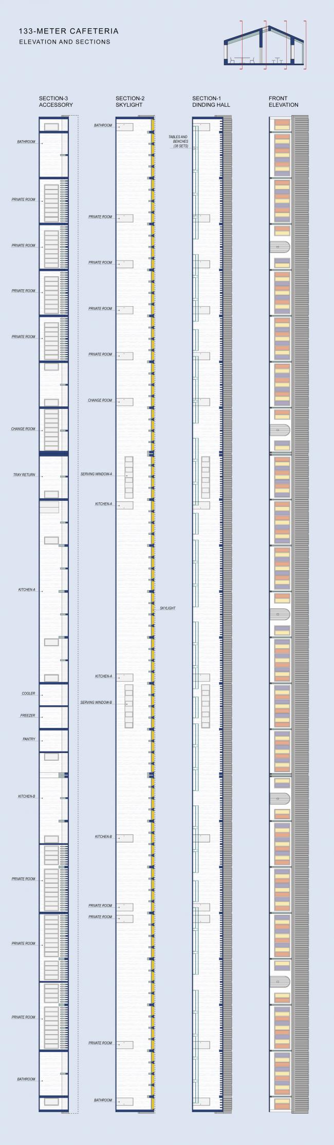 BIM建筑|秦岭山下百米食堂 / STUDIO QI
