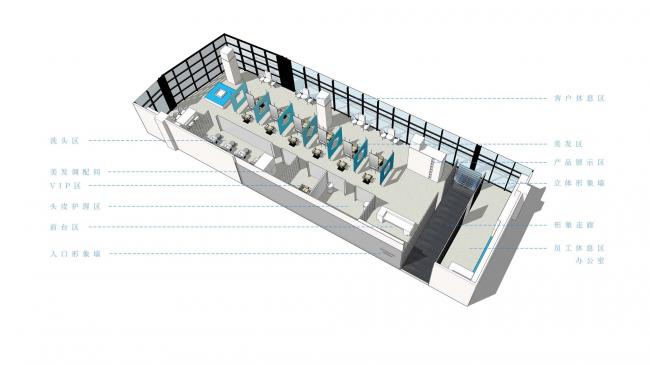 BIM建筑|MOMO美发会所 / 物上空间
