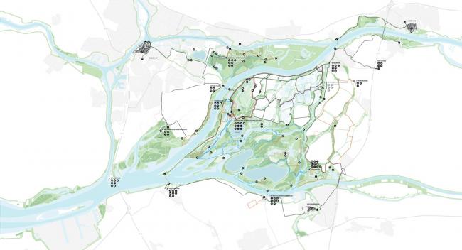 BIM建筑|湿地景不雅里的年夜地艺术雕塑：荷兰 Biesbosch 博物馆岛 / Studio Marco Vermeulen
