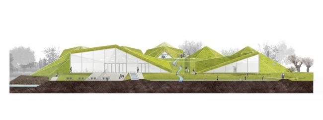 BIM建筑|湿地景不雅里的年夜地艺术雕塑：荷兰 Biesbosch 博物馆岛 / Studio Marco Vermeulen