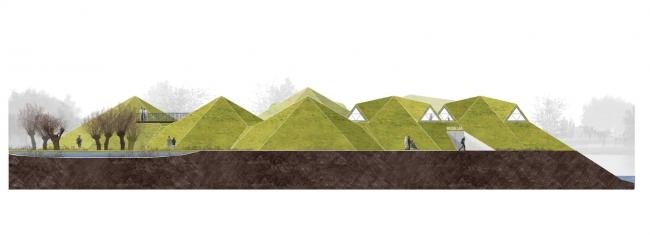 BIM建筑|湿地景不雅里的年夜地艺术雕塑：荷兰 Biesbosch 博物馆岛 / Studio Marco Vermeulen