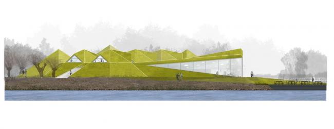 BIM建筑|湿地景不雅里的年夜地艺术雕塑：荷兰 Biesbosch 博物馆岛 / Studio Marco Vermeulen