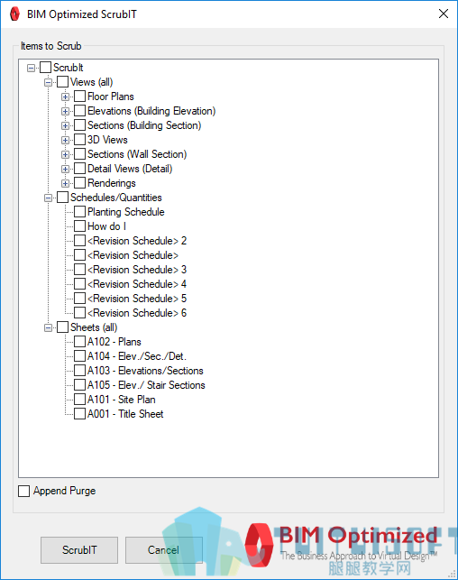 BIM插件|ScrubIt【revit清理未使用的项目】下载