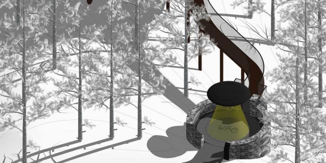 BIM建筑|仿佛丛林里的探险奇遇：安徽齐云山自由家树屋“飞碟” / 境澜建筑