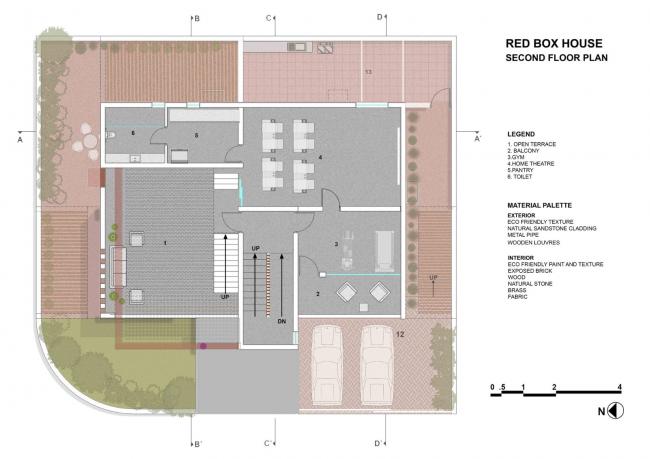 BIM建筑|如火一般热情，如耕牛般内敛：印度“红盒子”之家 / The Grid Architects