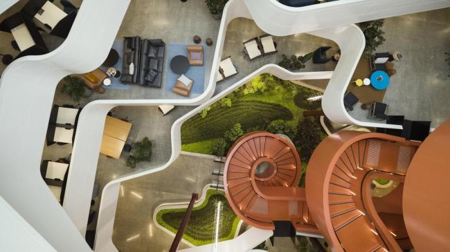 BIM建筑|曲线的交织与恣意流动:B:Hive 办公大楼 / BVN + Jasmax-BIM建筑网