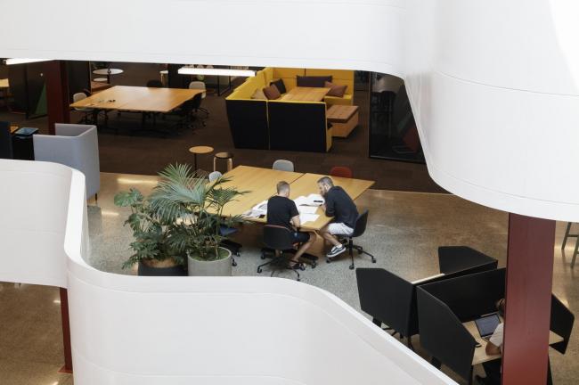 BIM建筑|曲线的交织与恣意流动：B:Hive 办公大楼 / BVN + Jasmax