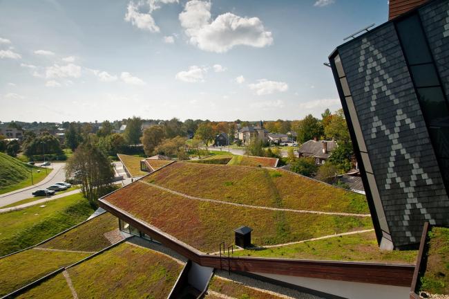 BIM建筑|簇拥嵌套的三角草坡顶“小房子”——东拉脱维亚创意服务中心 / SAALS