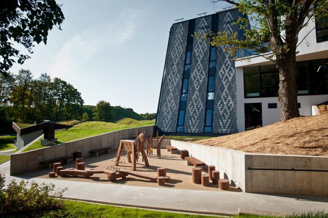 BIM建筑|簇拥嵌套的三角草坡顶“小房子”——东拉脱维亚创意服务中心 / SAALS