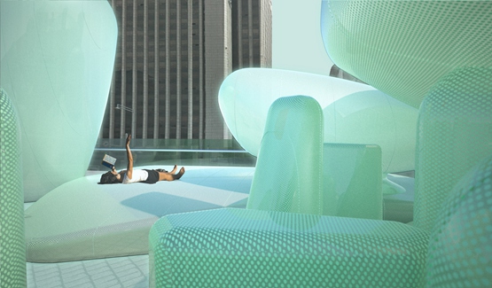 BIM建筑|SKNYPL为汉城设计充气屋顶花园