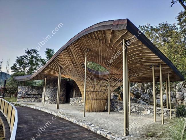 BIM建筑|似轻柔的山风拂过：武隆归原小镇茶亭 / 纬图设计机构