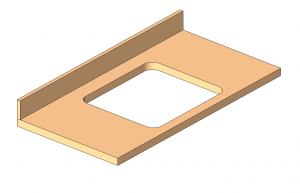 BIM资料|Revit族库-梳妆台面-带方形水槽开口.rfa-BIM建筑网