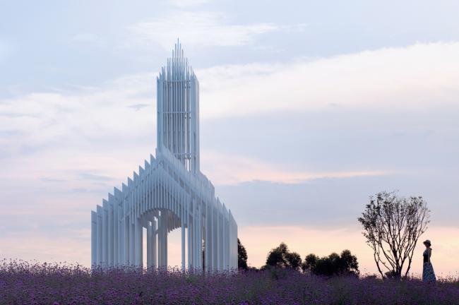BIM建筑|成都中法科技园教堂，融于紫色薰衣草庄园