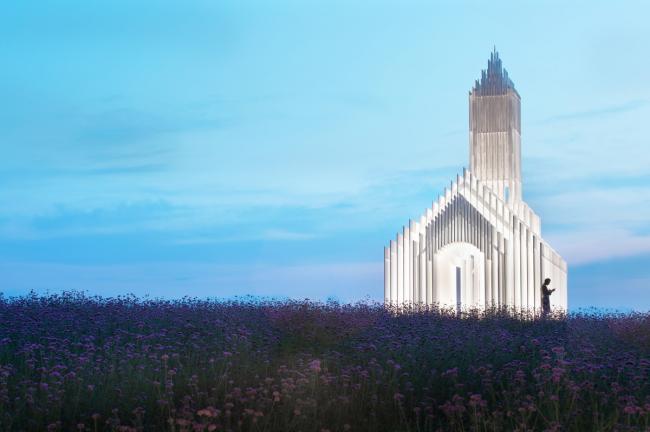 BIM建筑|成都中法科技园教堂，融于紫色薰衣草庄园