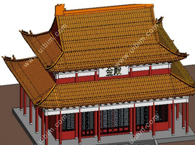BIM资料|BIM模型-revit模型-金殿古建筑BIM模型