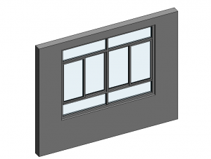 BIM资料|Revit族库-四格开窗.rfa-BIM建筑网
