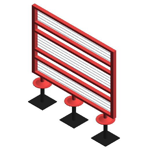 BIM资料|Revit族库-钢丝网栏杆.rfa