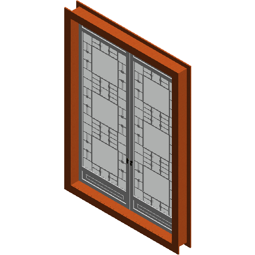 BIM资料|Revit族库-双扇平开窗.rfa