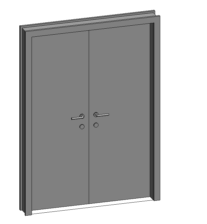 BIM资料|Revit族库-双面嵌板木门.rfa