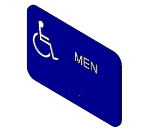 BIM资料|Revit族库-残疾人厕所标志_男.rfa