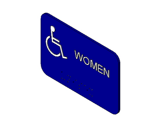 BIM资料|Revit族库-残疾人厕所标志_女.rfa-BIM建筑网