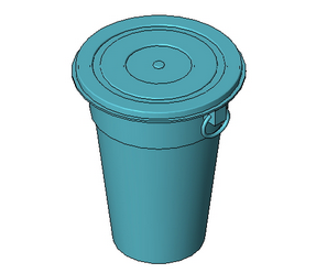 BIM资料|Revit族库-LANG_塑料垃圾桶_007.rfa-BIM建筑网