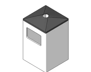 BIM资料|Revit族库-LANG_钢板垃圾桶004.rfa