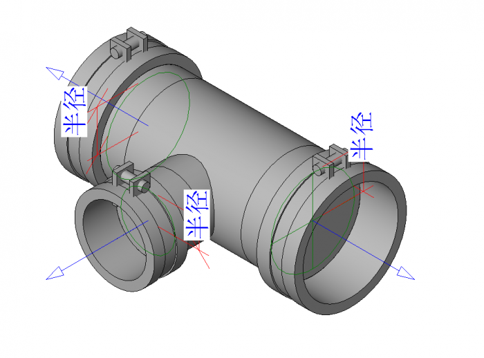 BIM资料|Revit族库-三通-双面热镀锌钢管-卡箍连接.rfa