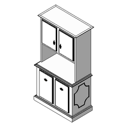 BIM资料|Revit族库-书柜08.rfa-BIM建筑网