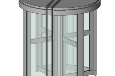 BIM资料|Revit族库-旋转门.rfa-BIM建筑网