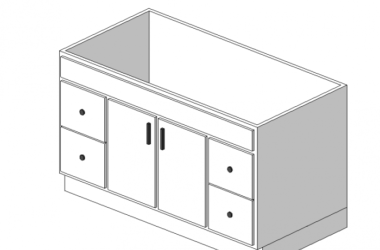 BIM资料|Revit族库-梳妆台柜-双门四个抽屉.rfa-BIM建筑网