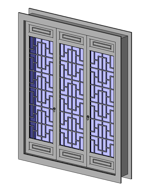 BIM资料|Revit族库-中式窗.rfa