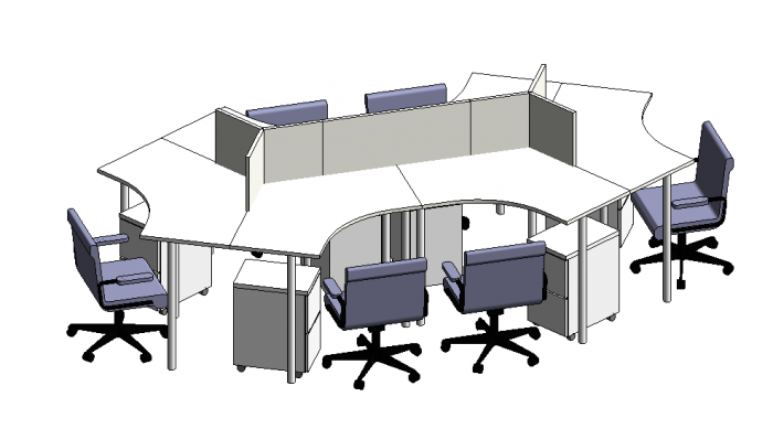 BIM资料|Revit族库-办公桌2.rfa