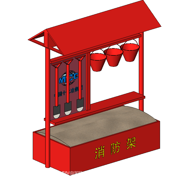 BIM资料|Revit族库-消防架.rfa