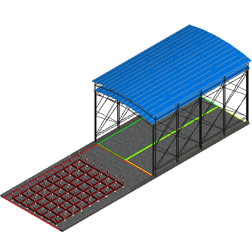 BIM资料|Revit族库-钢筋加工棚改.rfa