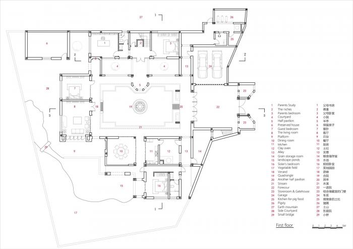 BIM建筑|一方院落，隐于悠然远山：云南曲靖赵宅 / 青岛川拓建筑设计工作室