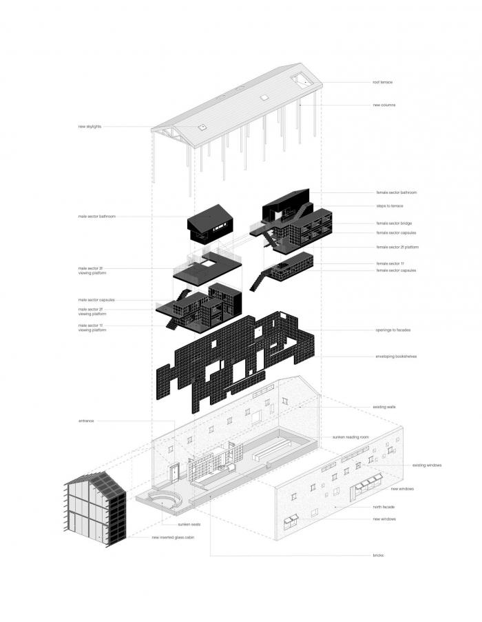 BIM建筑|青龙坞言几又乡村胶囊旅社书店 / 西涛设计工作室