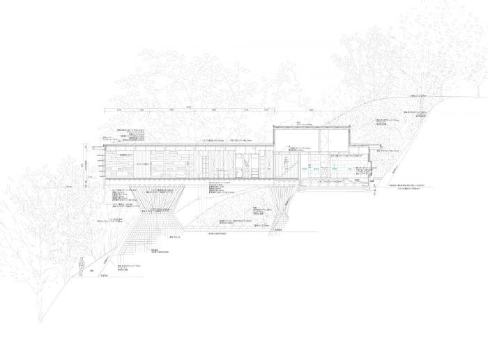 BIM建筑|嵌入地形的“V”形木屋 / ADX