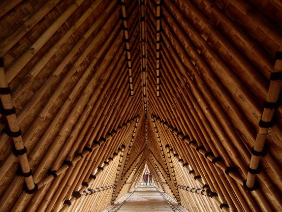 BIM建筑|印尼建造锯齿形茅草屋顶学校