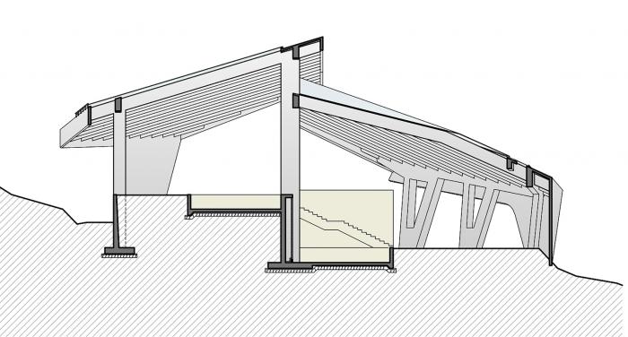 BIM建筑|混凝土几何架构而成的“游戏工具”：上东木炭桑拿屋 / studio_suspicion