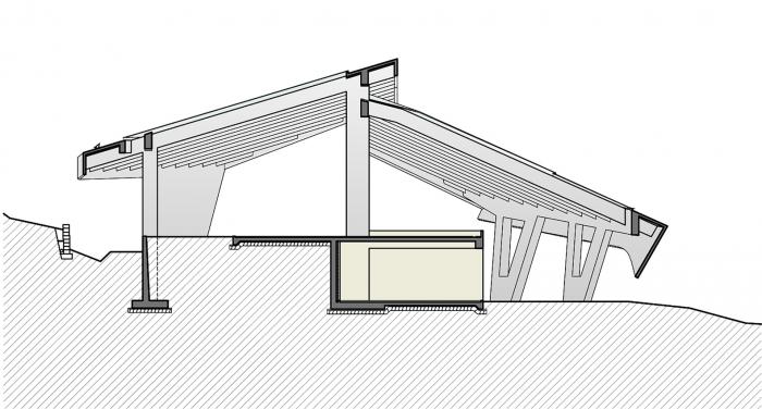 BIM建筑|混凝土几何架构而成的“游戏工具”：上东木炭桑拿屋 / studio_suspicion