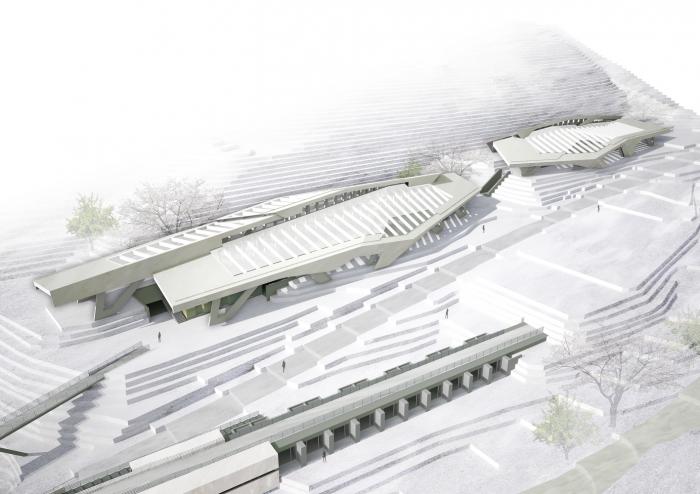 BIM建筑|混凝土几何架构而成的“游戏工具”：上东木炭桑拿屋 / studio_suspicion