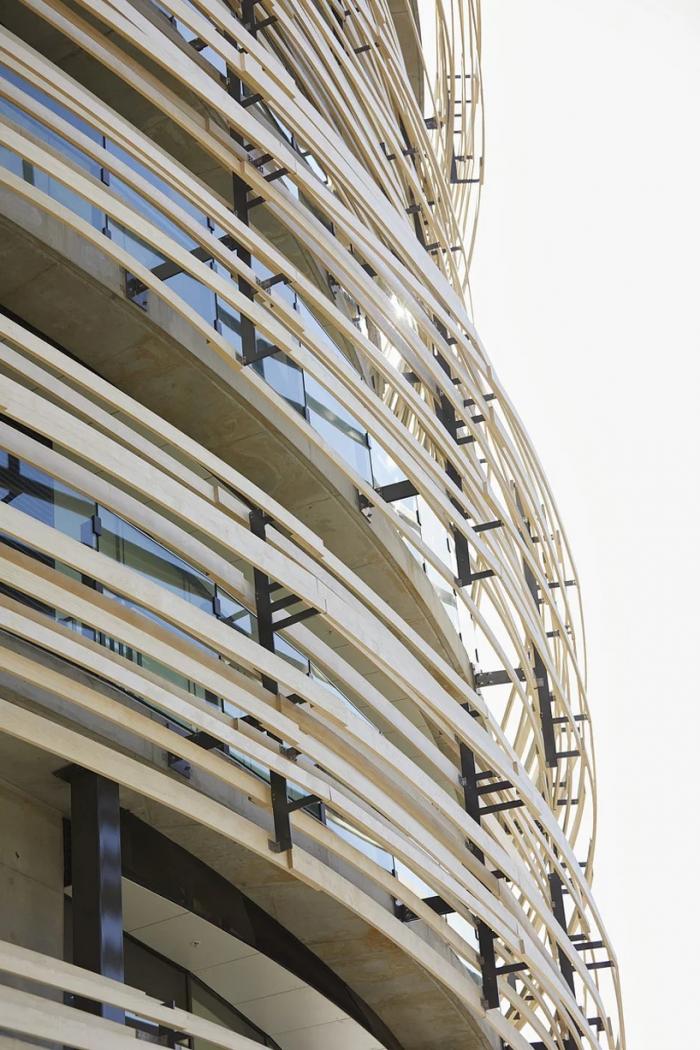 BIM建筑|曲线木屏环绕的雕塑：悉尼交易所 / 隈研吾建筑都市设计事务所