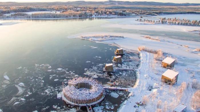BIM建筑|漂浮于卢勒河上的水疗酒店：“北极浴”