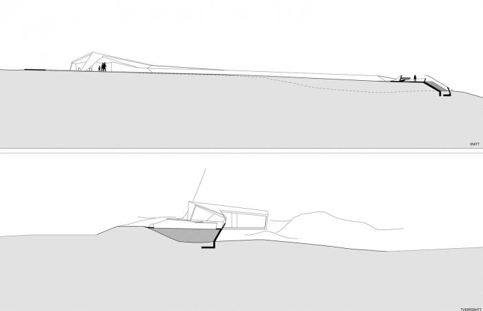 BIM建筑|在折叠混凝土上观海：错乱岩层上的游客中心 / MORFEUS arkitekter