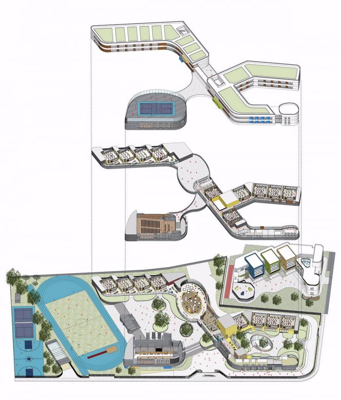 BIM建筑|杭州市胜利小学新城校区及附属幼儿园 / 浙江大学建筑设计研究院有限公司