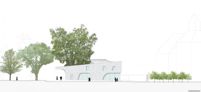 BIM建筑|融合古典，调皮地飞动——环抱老树的游客中心 / MoDusArchitects