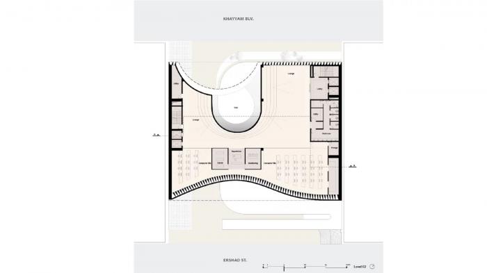 BIM建筑|曲线动感，不朽的雕塑：马什哈德建筑工程组织总部 / Nextoffice