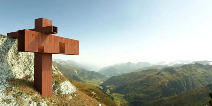 BIM建筑|悬挑于瑞士阿尔卑斯山崖上的坐标系住宅 / Axis Mundi