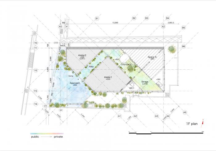 BIM建筑|神户“帽盒”之家，旋转45度的平面